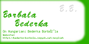 borbala bederka business card